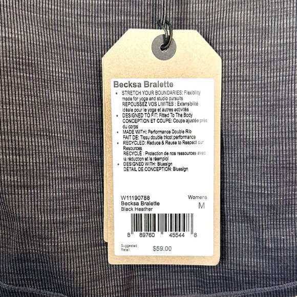 NWT Prana Becksa Bralette in Black Heather - Size Medium - Picture 4 of 11